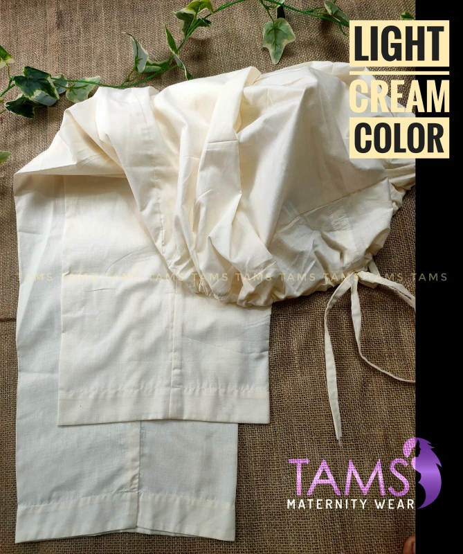 Light cream basic maternity pant