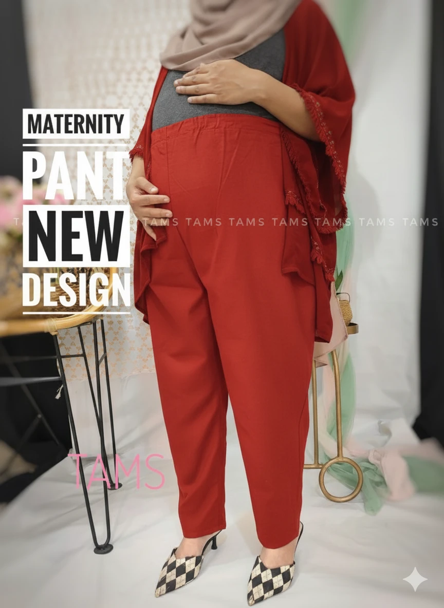 Red plain maternity pant