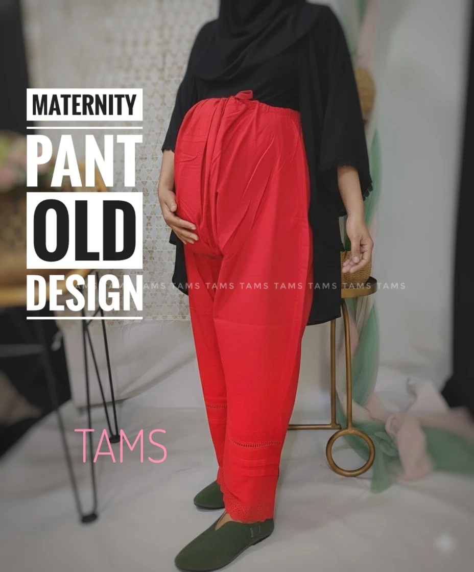 Red C1 maternity pant