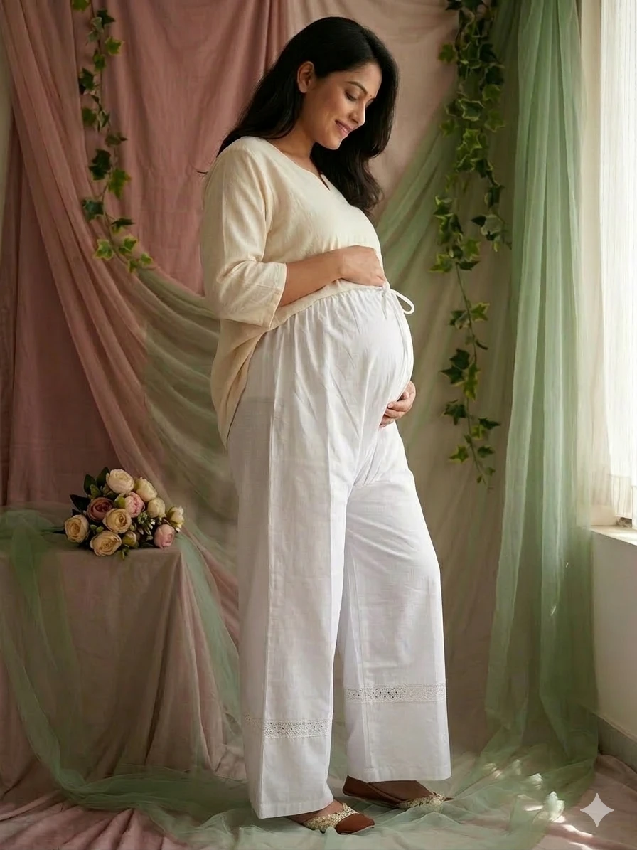White Maternity Palazzo