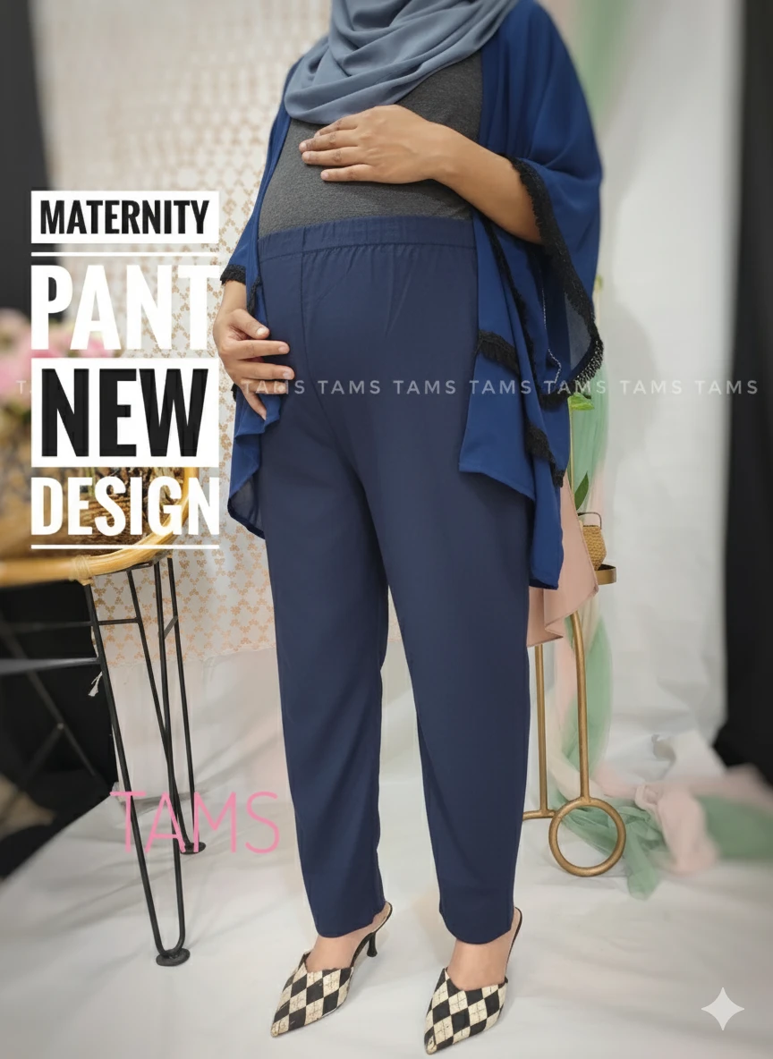 Blue plain maternity pant