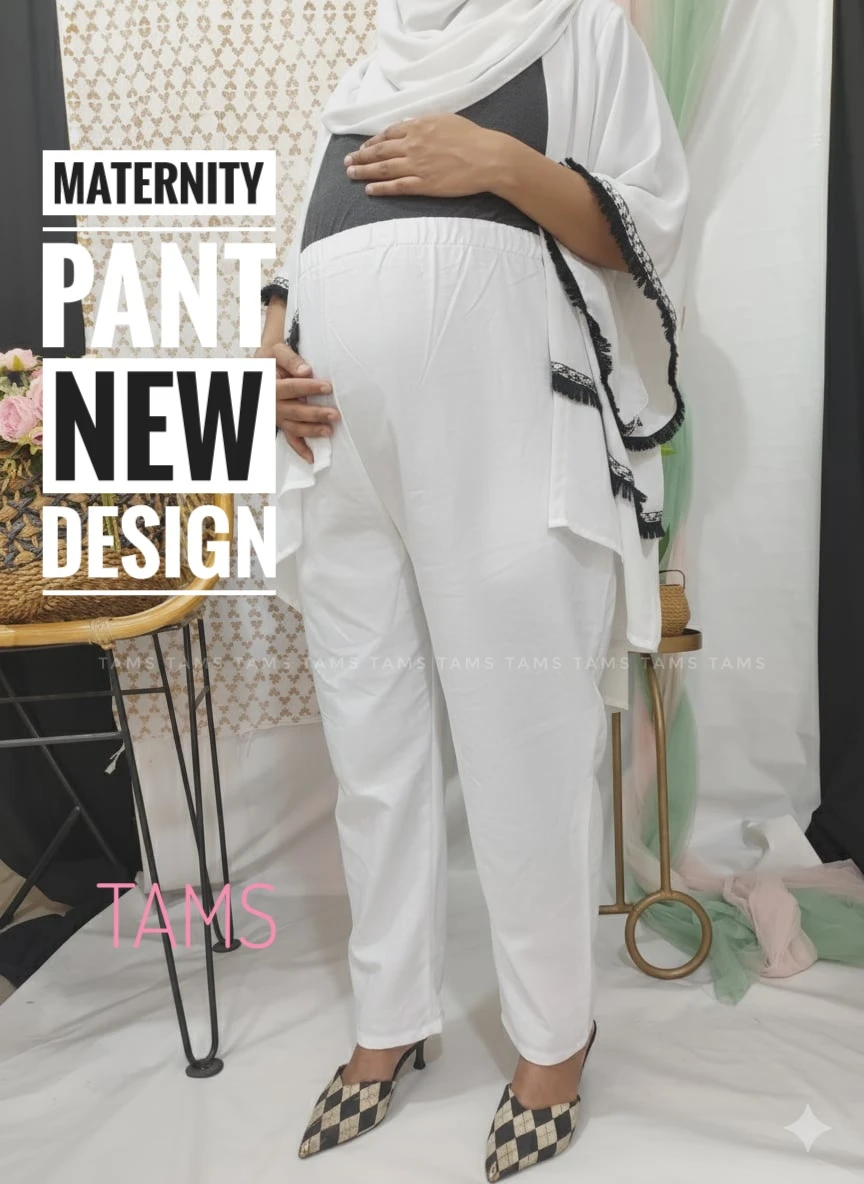 White plain maternity pant