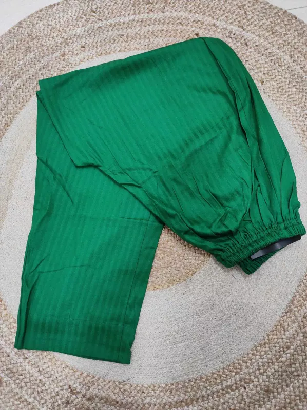 Green Striped Regular Pant
