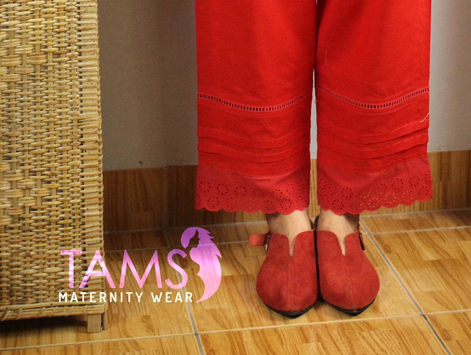 Red C1 maternity pant