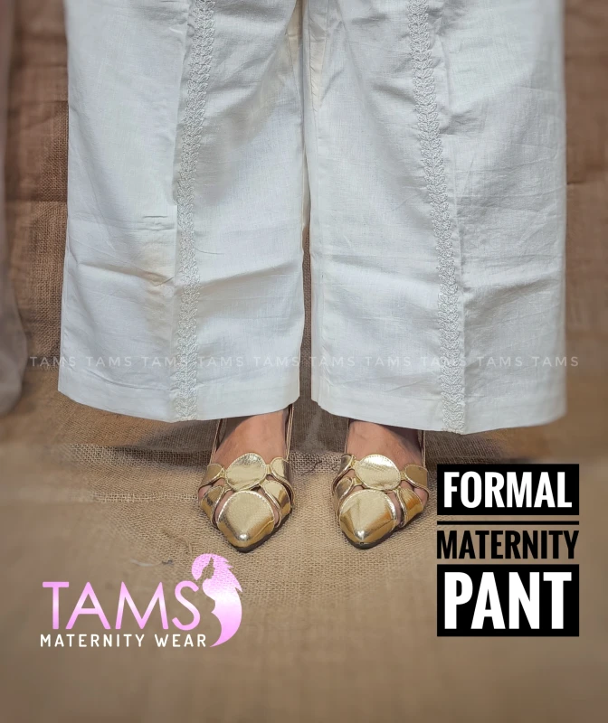 Formal Maternity Leaves Pant Off White