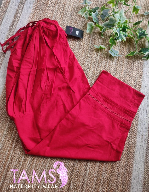 Red C2 maternity pant
